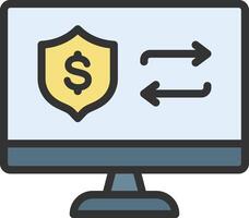 Secure Online Transaction icon image. Suitable for mobile apps, web apps and print media. vector