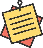 Sticky Note icon image. Suitable for mobile apps, web apps and print media. vector