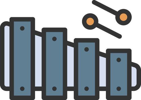 Xylophone icon image. Suitable for mobile apps, web apps and print media. vector