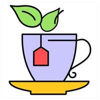 Tea and herbs icon concept vector