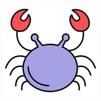 Crab and food icon concept vector