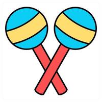 Maracas and music instrument icon concept vector