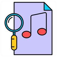 Music File Search and search icon concept vector