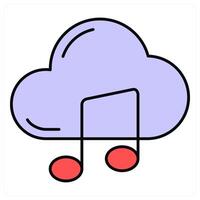 Cloud Music and cloud icon concept vector