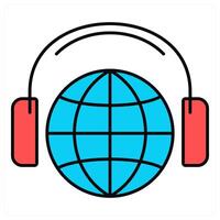 Global Music and notes icon concept vector