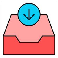 Download Box and downlaod icon concept vector