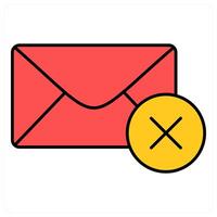 Wrong Message and delete icon concept vector