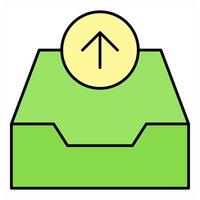 Upload Box and archive icon concept vector