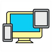 Responsive and mobile friendly icon concept vector
