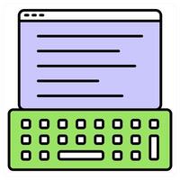 Computer and keyboard icon concept vector