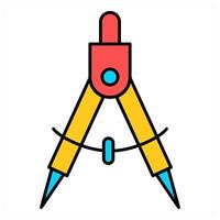 Compass and drawing icon concept vector