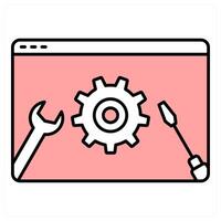 Webpage Settings and gear icon concept vector