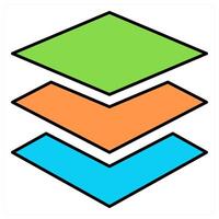 Layers and designing icon concept vector