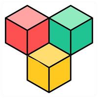 Cubes and blocks icon concept vector