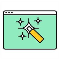 Online Magic Wand and game icon concept vector