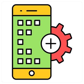 móvil aplicación ajuste y móvil ajuste icono concepto vector