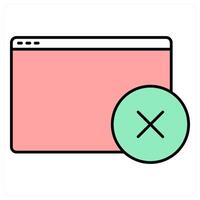 Wrong Webpage and delete article icon concept vector