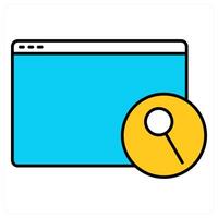 Webpage Search and search icon concept vector