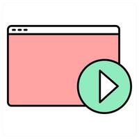Online and player icon concept vector