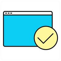 Approve Webpage and check icon concept vector