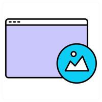Online Image and analysis icon concept vector