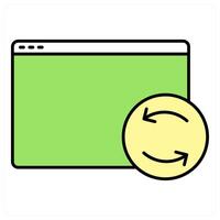 Refresh Webpage and update icon concept vector
