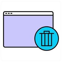 Delete Webpage and delete icon concept vector