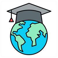 Global Education and learning icon concept vector