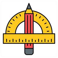 Geometry and protractor icon concept vector