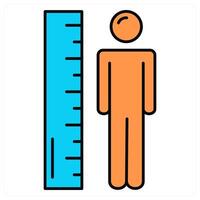 Height Measurement and measure icon concept vector