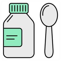 Syrup and bottle icon concept vector