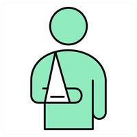 Arm Fracture and patient icon concept vector