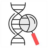 DNA Search and gene icon concept vector