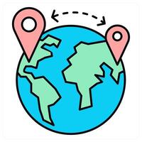 Global Distance and globe icon concept vector