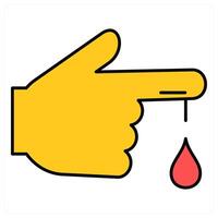 Hand Bleeding and blood icon concept vector