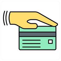 Swipe Credit Card and card icon concept vector