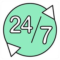 24x7 Service and call icon concept vector