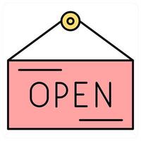 Open Board and supermarket icon concept vector