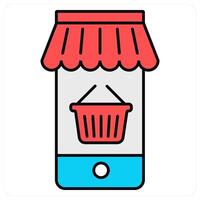 Mobile Store and phone icon concept vector