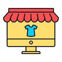 Online Shopping and ecommerce icon concept vector