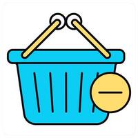 Remove From Cart and empty cart icon concept vector