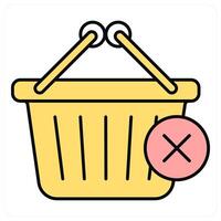 Remove Cart and cancel shopping icon concept vector