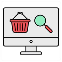 Online Search Store and search icon concept vector