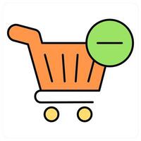 Remove Cart and cancel shopping icon concept vector