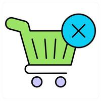 Remove Cart and cancel shopping icon concept vector