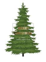 Merry Christmas banner with Christmas tree and snow vector