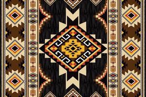ethnic geometric seamless pattern. Geometric dark black background. Design for fabric, clothes, decorative paper, wrapping, embroidery, illustration, , tribal pattern vector