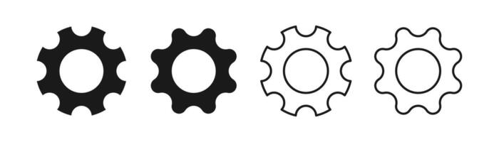 Gear icon set. Cogwheel setting symbol. Setting line icon Illustration vector