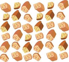 fruitcake bread pattern vector