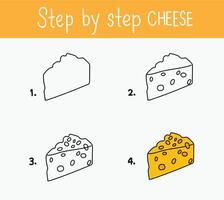 How to draw step by step cheese vector